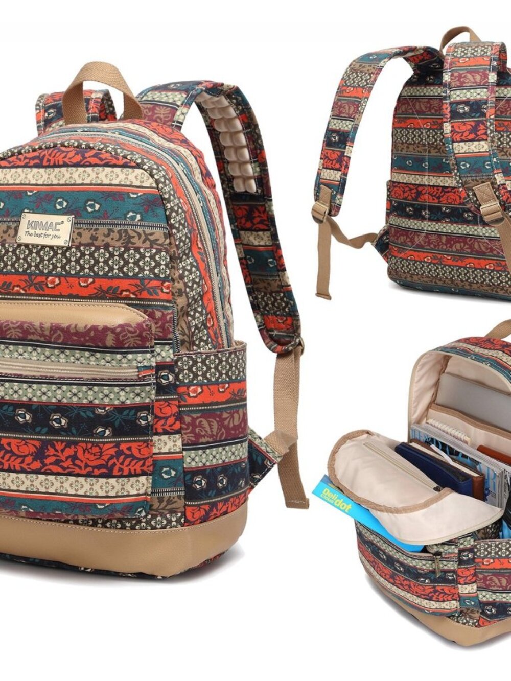 New Bohemian Laptop Backpack with Massage Cushioned Straps Travel Outdoor